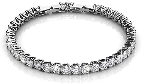 MYC-Paris - Venus Armband - Hochwertiges Messing + 18 Karat vergoldet + 38 Zirkone + Elegante Box - Geburtstagsgeschenk, Muttertag, Weihnachten - Silberfarbe