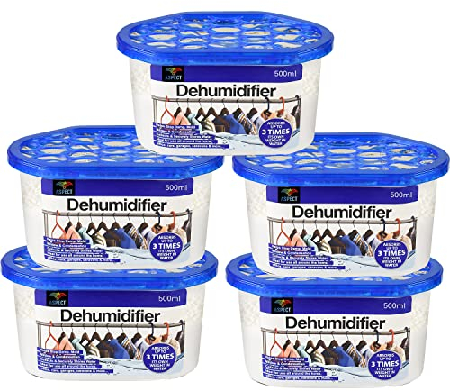 Aspect Dehumidifier Condensation Remover 500ml Moisture Absorber, Dehumidifiers for Damp, Mould, Moisture in Home, Kitchen, Wardrobe, Bedroom, Caravan, Office, Garage, Bathroom (5)