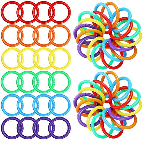 Voarge 100 pezzi 27 mm anelli per rilegatura ad anello, anello Loose Leaf per connettori di fogli sfusi Document Album Scrapbook artigianali, 6 colori