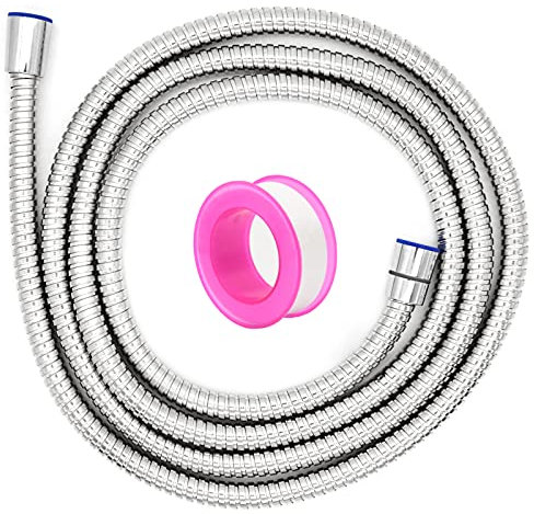 Metall-Brauseschlauch Ersatz, 243,8 cm, extra langer Chrom-Handbrauseschlauch – leicht und flexibel
