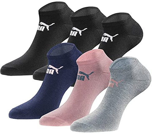 PUMA Sneakersocken 18 Paar Pack Statement Edition Damen und Herren | Baumwollmischung, elastischer Bund, flache Zehennaht, niedrige Schafthöhe, farbiger Mix, geeignet für Alltag, Büro, Freizeit.