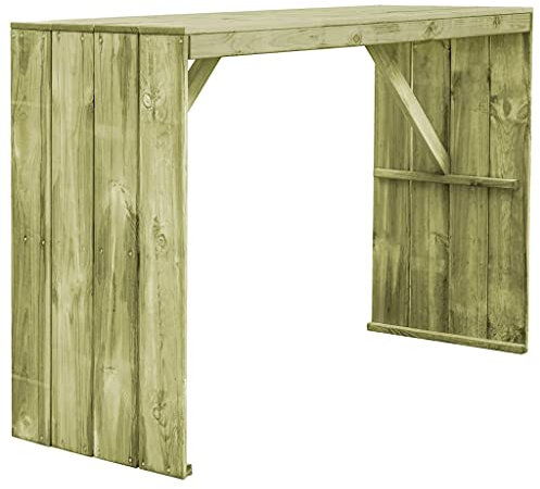 Bartisch Holz Stehtisch Garten Bistrotisch Rustikal Holzstehtisch Gartentisch Grün Imprägniertes Kiefernholz 170×60×110 cm Imprägniertes Kiefernholz