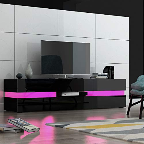 Panana 177CM Sideboard TV Unit Cabinet Large Storage Modern Stand With 16 Color RGB LED Lights (Black)