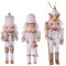 com-four® 3X Anhänger Nussknacker, Weihnachtsbaumanhänger in Form eines traditionellen Nussknackers, mehrere Designs, Höhe 12 cm (goldfarben/weiß)