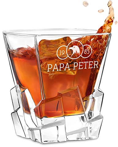 Maverton Whisky Glas mit Gravur - Whiskey glass 250 ml - Geburtstagsgeschenk für Männer - personalisiertes Whisky Geschenk - personalisierte Geschenke für Männer - Weihnachtsgeschenke - Höhe: 10 cm