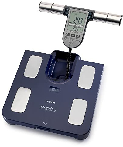 OMRON BF511 ist ein klinisch validierter Körperzusammensetzung Monitor mit 8 Präzisionssensoren zur Ganzkörpermessung - blau