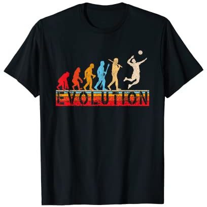 Funny Retro Evolution Volleyball Evolution Volleyball Spieler T-Shirt