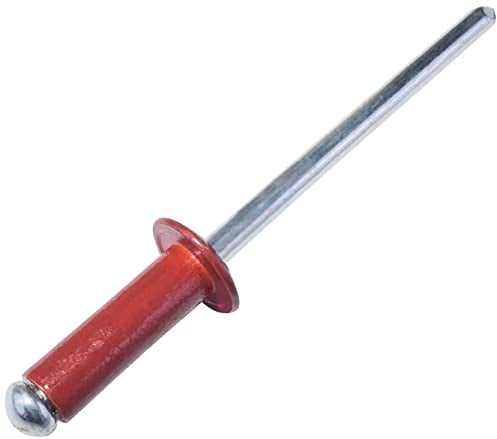 AERZETIX - C57160 - Lot de 50 Rivets aveugles Ø4x12 mm couleur rouge feu RAL 3000 - en acier/aluminium - rivet pop à rupture de tige