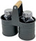 MIJOMA Gewürzstreuer Set – Salz- & Pfefferstreuer aus Glas mit Metallhalterung – Vintage BBQ & Grill Tischdeko – 3-teiliges Set im Industrial Stil für Küche & Gastronomie