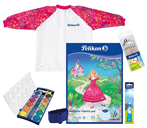 Pelikan Malschürze mit Ärmeln 6-9 Jahre Rot (Mädchen-Set)