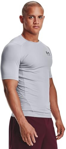 Under Armour Men's UA HG Armour Comp SS Short Sleeve Functional Shirt Quick Dry T-Shirt with Compression Fit, Mod Gray (011)/Black, XS