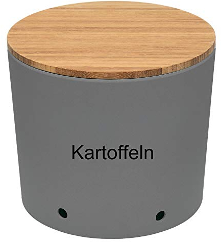 LS-LebenStil Nature-Design Kartoffeltopf Grau Made in Germany Aufbewahrungsbox Vorratsdose