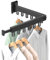 Clothes Drying Rack Wall Mounted, Foldable Clothes Airer with Hooks, Retractable Laundry Drying Rack Indoor Folding, Space Saver Clothes Drying Hanger Racks for Balcony, Laundry, Bathroom (Bi-Fold)