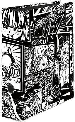 Original Falken Motiv-Ordner Manga Black&White. Made in Germany. 8 cm breit DIN A4 Ringordner Aktenordner Briefordner Büroordner Plastikordner Schlitzordner