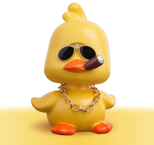 KIAYOO Muñeco Cabezón de Pato Amarillo,Figurita Decorativa Coche,Decoración Salpicadero Interior,Estatuilla Hogar Oficina,Adornos Bobblehead,Regalo para Hombre Mujer Cumpleaños San Valentín Navidad