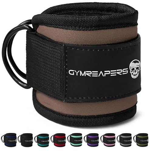 Gymreapers Ankle Straps For Cable Machine Kickbacks, Glute Workouts, Lower Body Exercises - Adjustable Leg Straps with Neoprene Padding