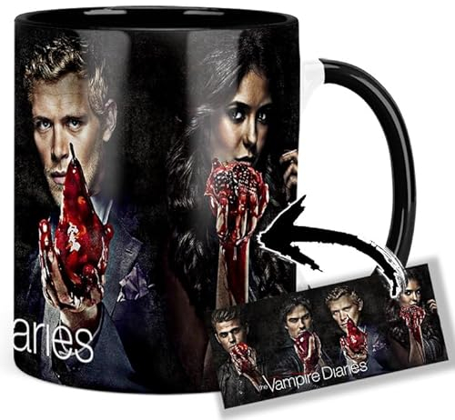 The Vampire Diaries Ian Somerhalder Paul Wesley Nina Dobrev Joseph Morgan B Tasse Innen & Henkel Schwarz Keramikbecher Mug