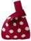 ANIMQUE Damen Häkeln Tragetasche Gestrickt Ärmel Knoten Tasche Geschenk Tasche Kleine Niedliche Tragbare Geldbörse Tote mit Polka-Dot-Muster, Rot weiß