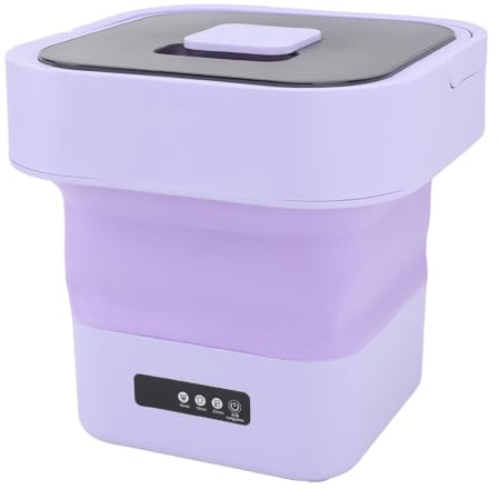 Machine à Laver Portable, Mini Machine à Laver ABS PP, Séchage à Essorage Doux 100-240 V, Entièrement Automatique, 10 L pour Voyage en Camping-car (Prise UE)