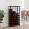 Homgoday Arredamento Portavini da 45 Bottiglie Nero 54x18x100cm in Ferro Battuto, Portabottiglie Vino, Cantinetta Vino, Porta Bottiglie di Vino, Porta Vini, Mobiletto Portavini
