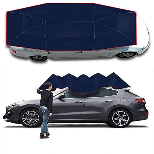 Auto-Zelt-Regenschirm, Halbautomatische Heiße Sommer-Autoabdeckung, Tragbar, Beweglich, Carport, Gefaltet, Automobil-Schutz, Sonnenschutz, Anti-Uv-Überdachung, Sonnenfest, Wasserdicht, 410–225 Cm