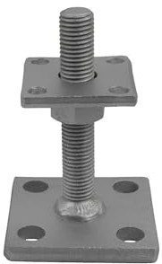GeZu Impex Pfostenträger Alfred verstellbar M16 x 100 mm, 50 x 50 mm