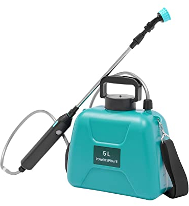 Garten Drucksprüher 5L Elektrischer Unkraut Sprayer Batteriebetriebene Farm Garten Pump Spray USB Wiederaufladbare Unkraut Sprayer&Water Sprayer mit Einziehbarem Stab Und Verstellbarem Schultergurt