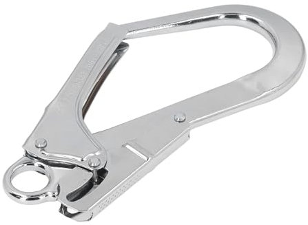 Moschettone per Tondo per Cemento Armato, Acciaio Legato Ad Alta Resistenza, Sicurezza a Doppia Chiusura, Gancio per Cordino Anticaduta, Cromato, Capacità di Carico 22KN, per