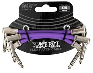 Ernie Ball Flex Patch Cable 3in - Purple - 3 Pack