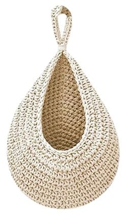 amangul Teardrop Hanging Storage Baskets Vegetable Fruit Baskets Handmade Cotton Thread Decorative Basket For Plant Storage