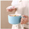 HANSULAN Jumbo Soup Bowls with Lid for Microwave Oven Safe, 750ml Large Soup Mug with Handle for Coffee Cereals Oat Instant Noodle Bowl-Blue-750ml