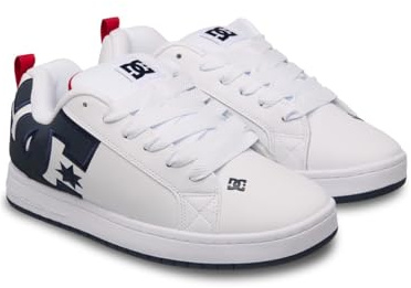 DC Shoes Court Graffik - Leather Shoes for Men - Lederschuhe - Männer - 46.5 - Weiss,