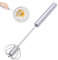 Stainless Steel Egg Beater,Semi-Automatic Hand Mixer Rotating Hand Whisk - Non-Stick Long Handle Eggbeater Whisk Blender for Whisking, Whipping, Frothing