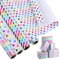JIANTA 4 Rouleau Papier Cadeau, 43cm x 3m Papier Cadeau Anniversaire Scintillant, Rouleau de Papier Cadeau Arc-en-ciel Enfants Emballage Cadeau Papier pour Noël Fille Mariage Femme