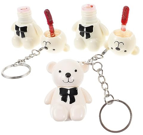CRILSTYLEO 3St Schlüsselanhänger Bär Lippenstift Lipgloss-Schlüsselanhänger süße Bären-Lippenstifte lippenstift set lipstick set Matter Lipgloss überdauert Lippenflecken süßer Lipgloss