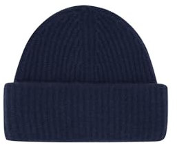 Style & Republic Herren Beanie aus 100% Kaschmir | edle Männer-Mütze aus feinstem Cashmere | Bundumfang 56cm (Navy)