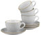 Creatable, 34037, Serie Vintage Nature Stein, 8-teiliges Geschirrset für 4 Personen, Kaffeetassen Set aus Porzellan, spülmaschinen- und mikrowellengeeignet, Made in Europe