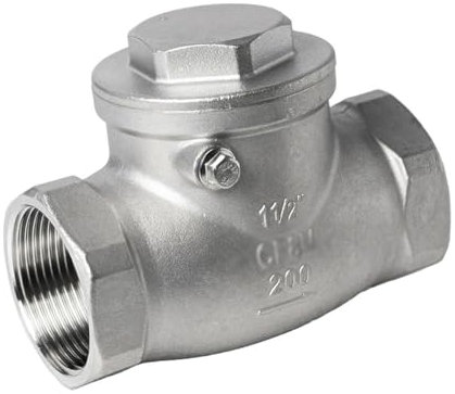 RAMBEX 1 Pcs 1/4 3/8 1/2 1 1-1/4 2 Clapet Anti-Retour À Battant en Acier Inoxydable 304 H14W Clapet Anti-Retour Fileté Horizontal for Conduite d'eau(DN15)