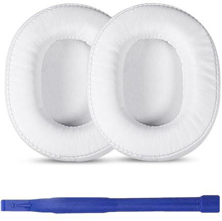 umvowuxa Replacement Ear Pads Compatible with ATH M50X/M50/M50xBT/M50RD/M40X/M30x/M20x/MSR7 Headphones,Soft Protien Leather(White)