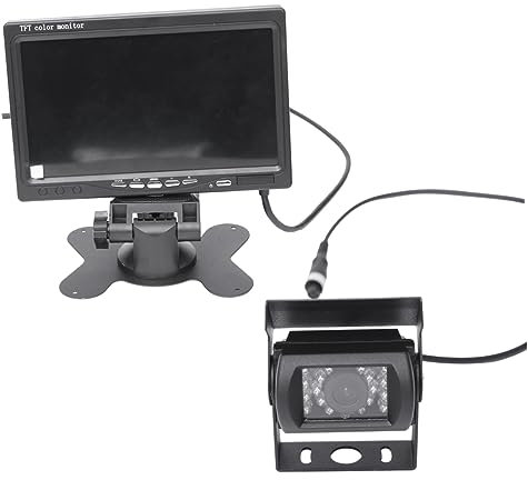 HOMSFOU Rückfahrkamera-Set für Auto mit Monitor – 12 V- V – LKW Auto Mini-Van – Weitwinkel Low Lux Objektiv