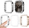 [4Stück] Kamita Diamant Hülle Kompatibel mit Apple Watch 10 42mm, Glitzer PC Bumper Case Ohne Displayschutzfolie für iWatch10, Stoßfest Glitzerhüll für Frauen Mädchen (Klar+Silber+Schwarz+Roségold)
