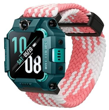 kwmobile Smartwatch Strap Compatible with imoo Watch Phone Z1 / Z7 / Z6 - Nylon Replacement Band - Magnetic Closure - Pink