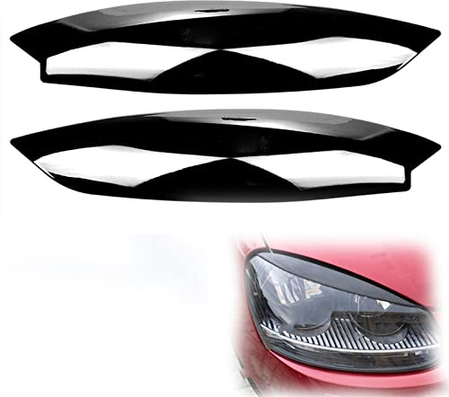 Auto Augenlid Aufkleber Für GOLF 5 Für MK5 Für GTI R 2004-2009 2005 2006 2007 2008 Autoscheinwerfer Augenbrauen Augenlider Trim Aufkleber ABS Auto Scheinwerfer Augenbrauen Dekoration(Nero)