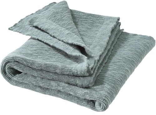 Disana LEINEN-Decke Sommer-Decke | Bio-Baumwolle kühlendes Bio-Leinen | Frühjahr Sommer | Baby Kleinkind Kind | Made in Germany | GOTS IVN Zertifiziert | Jade Gr. 80 x 100 cm