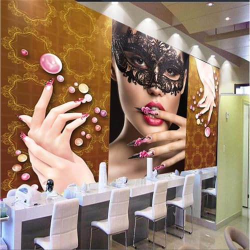 Mural Wallpaper Beauty Nail Salon 3D Effect Beauty Salon Wallpaper Photo Poster Art Deco Wall Murals for Living Room Bedroom Corridor 400x280 cm 5943a