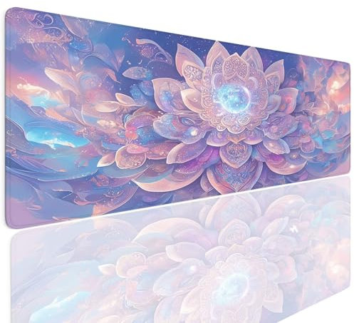 Tapis de Souris Gamer Mandala Petit Tapis de Souris Gaming XL 700x300x4mm Mouse Pad Mat Antidérapant et Imperméable Sous-Main Bureau Gamer Large Multifonction Mousepad Haute Précision et Vitesse 4-722