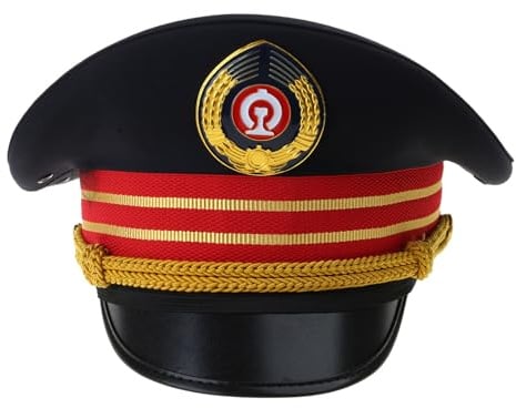 Duyeuau Eisenbahnkapitän Hut für Kinder Erwachsene Eisenbahnparty Cosplay Kostüm Requisiten Zug Kapitän Hut für Halloween Party