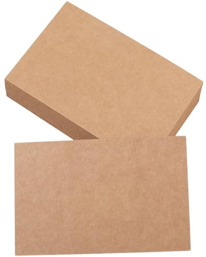 SOFPLATE 50 Stück Braunee Notizkarten Aus Papier Blanko Karton Dickes Schweres Glattes Doppelseitiges Rechteckiges Unliniertes Karteikartenformat Für Rezepte Grüße Zeichnungen Postkarten Lernkarten Ei