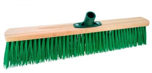 Tradineur - Cepillo Duro Multiusos para Exterior, barrendero, Madera y plástico, cerdas duras, acoplable a Mango de Rosca, Limpieza de Patio, jardín, terraza - 50 cm
