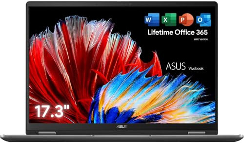 ASUS Vivobook 17 Laptop con vita Microsoft 365 per Web • 24 GB di RAM, 1 TB di spazio di archiviazione • Intel Potente 6 Core • Full HD, 512 GB SSD e 512 GB esterno, HDMI • Windows 11 Home senza mouse